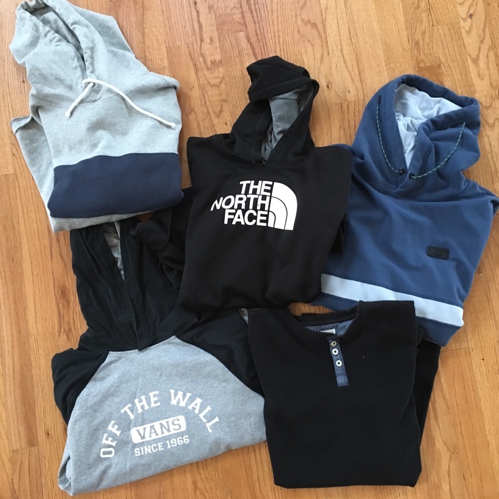 Four teen boy small man pullover hoodies